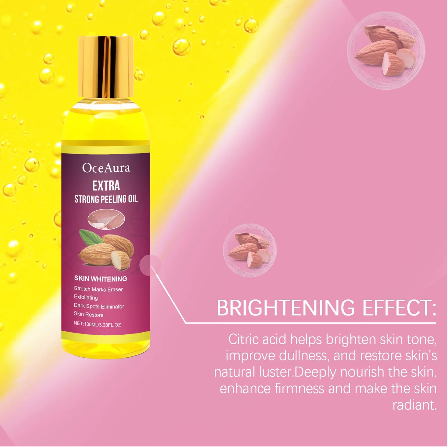 Body Exfoliating Oil, Cleansing & Nourishing Dry Skin Care, Polishing Treatment for Glowing Skin