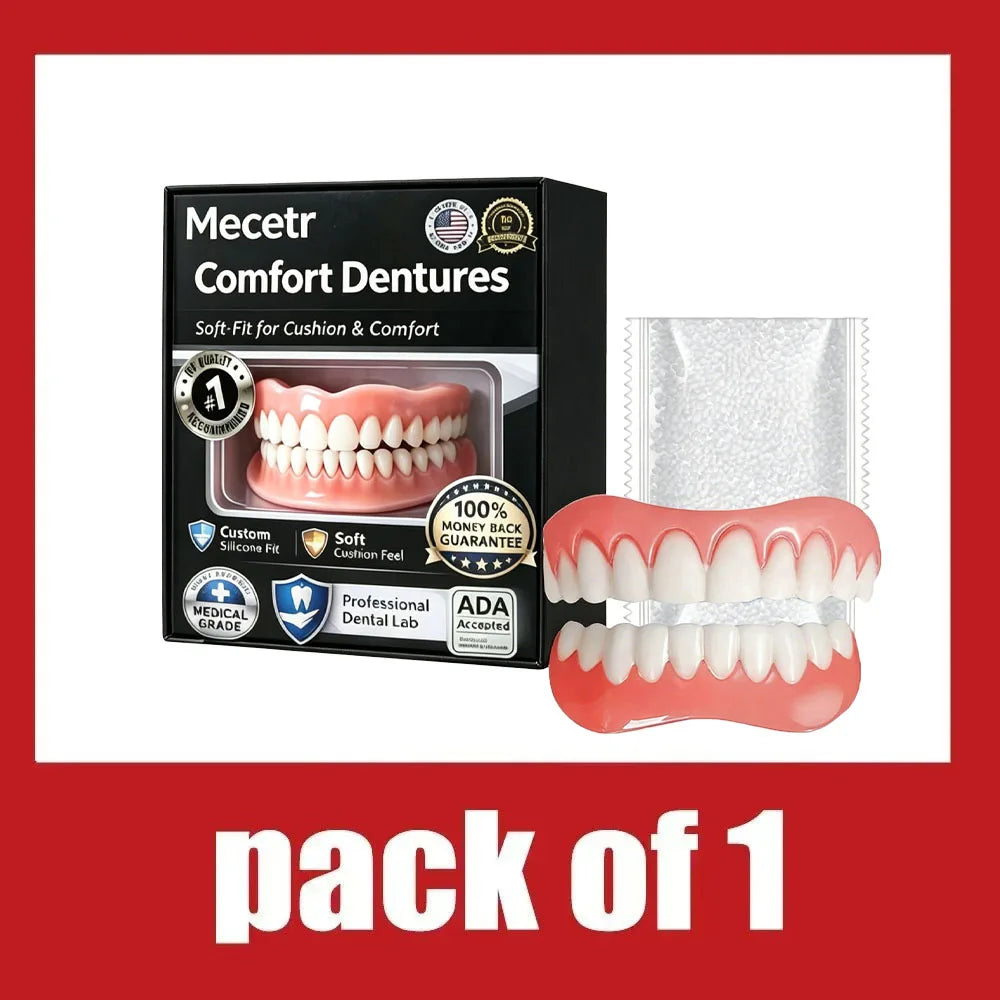 Upper & Lower Natural Silicone Dentures for Instant Confidence