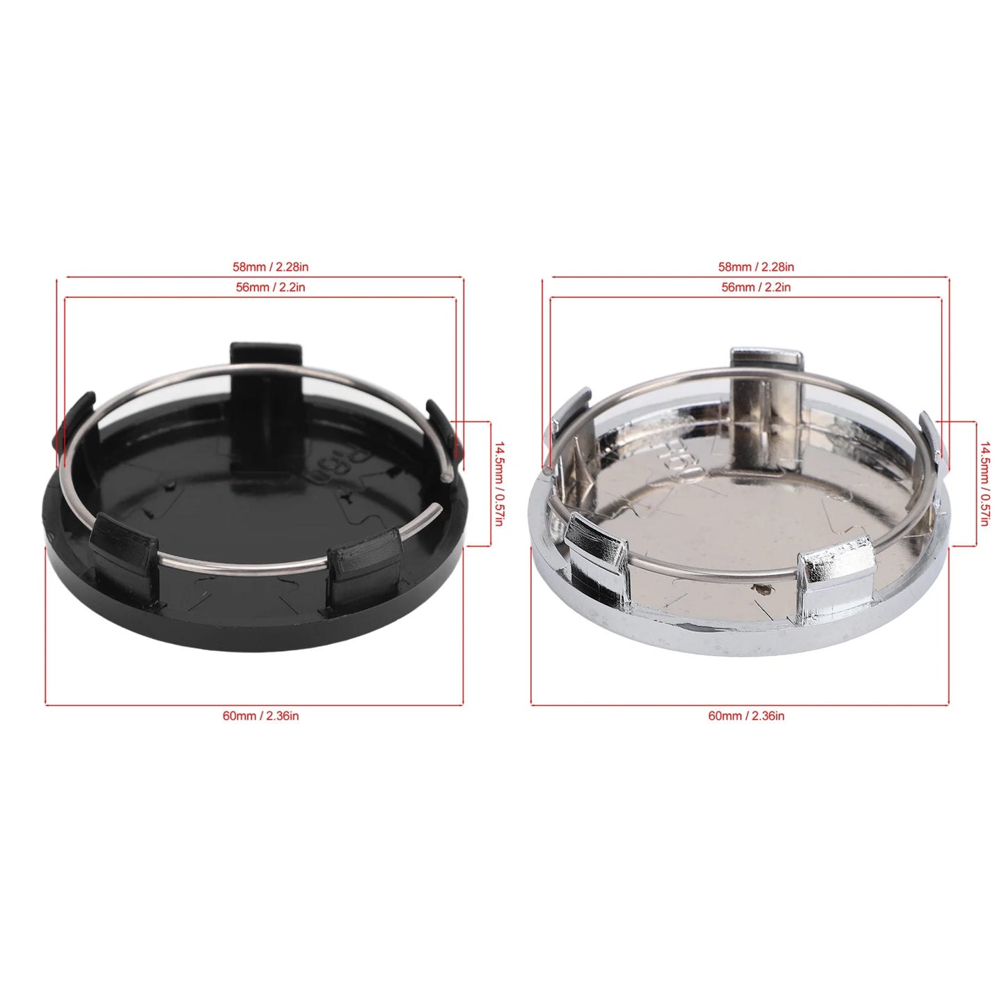 4PCS 60mm Car Wheel Center Hub Cap with Iron Ring Stylish Wheel Tyre Center Rim Hub Cover Universal for Vehicle new