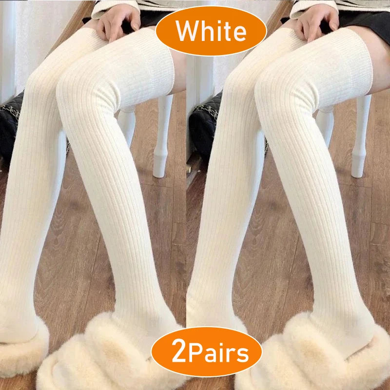 Women's Knit Knee High Socks, Soft Fuzzy