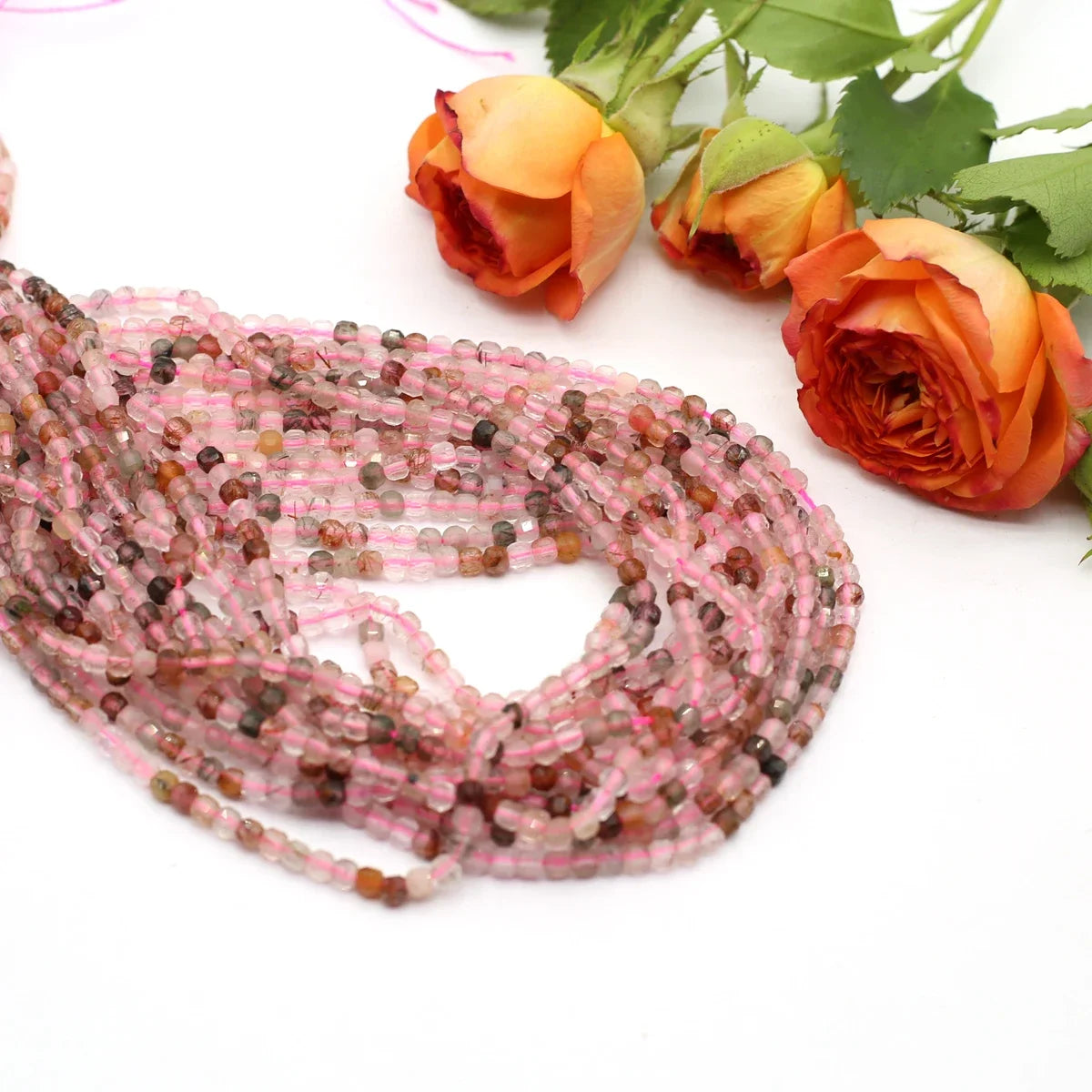 Natural Cut Faceted Round Face Loose Beads Various Colors For Jewelry Making DIY Beads Necklace Bracelet