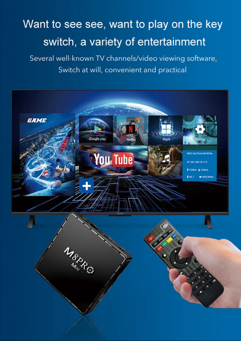 M8 PRO MINI Retro Game Console – 40+ Emulators, 11,000+ Games, 4K HD, 2.4G Wireless Controllers | N64/PS1/PSP
