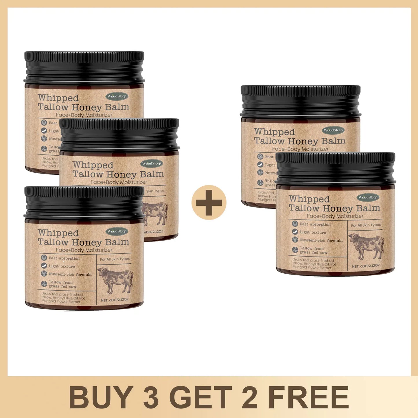 Whipped Beef Tallow Face & Body Cream - Nourishing Firming Moisturizer