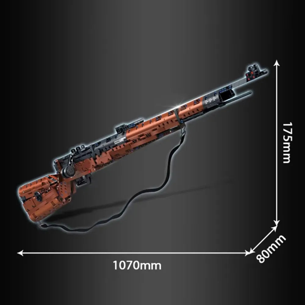 World War II Military Series 1206 Kar98k Rifle Model Assembly Block Set Toy Boy Children's Festival Gift