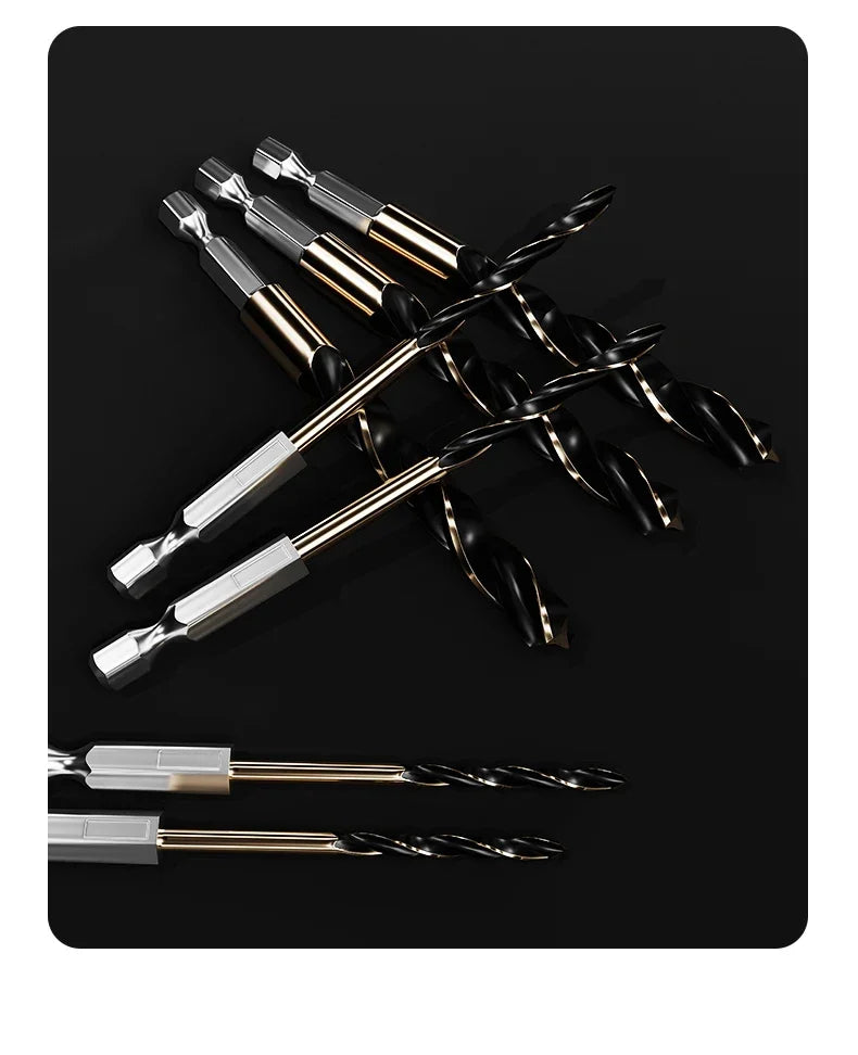 1.5-7.5mm Hex Shank Twist Drill Bit Wood Metal Hole Cutter Core Drilling Tool Cobalt Carbide Tip Flat Drill Bits HSS