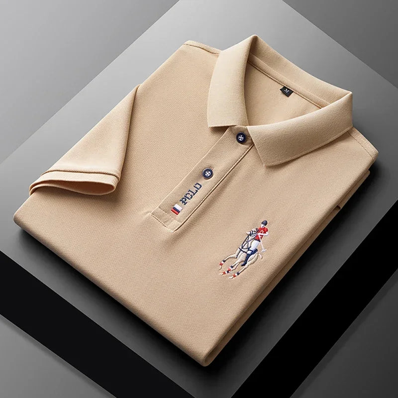Men's Embroidered Polo - Short Sleeve, Casual Summer Comfort Top