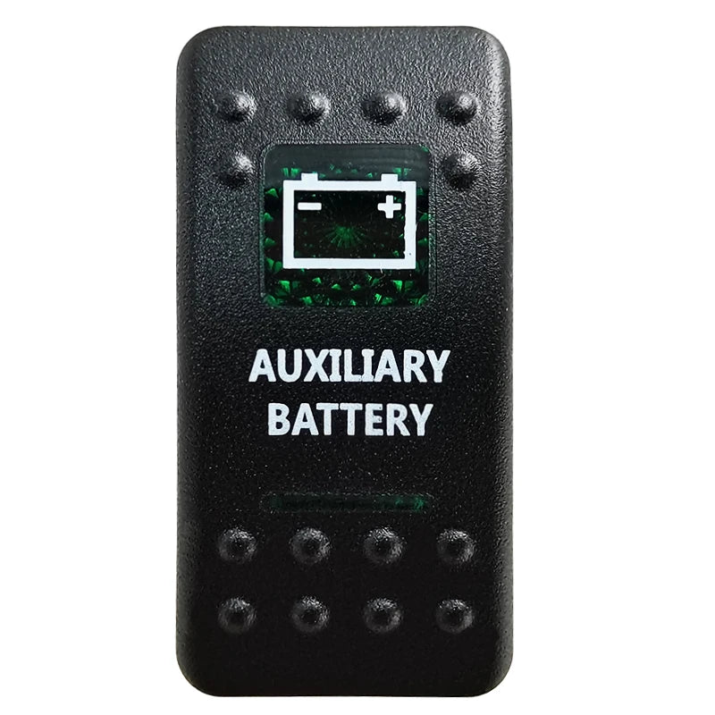 Green LED Rocker Switch - Waterproof SPST & DPDT Options