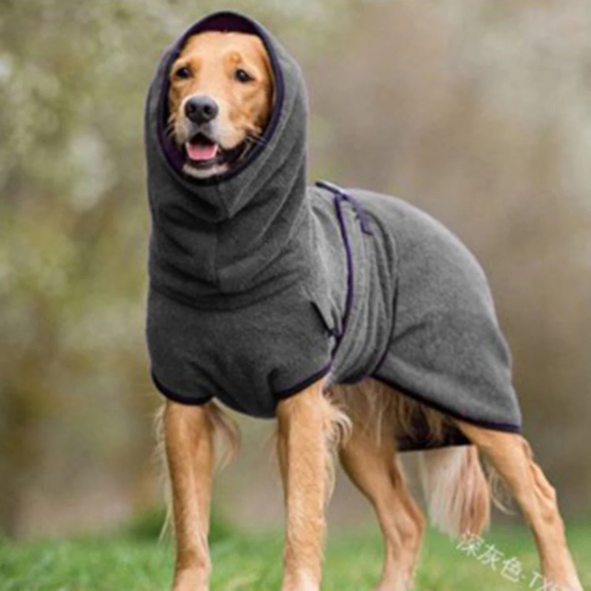 Whippet and Greyhound Fleece Coat - Warm Lined Dog Jumper with Strap - photo 4
