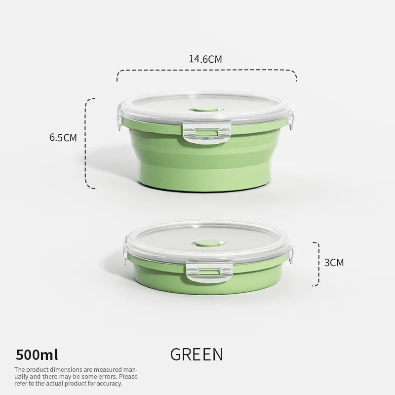 Collapsible Silicone Lunch Box - Stackable Food Storage Containers