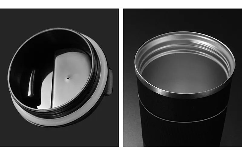 380ml/510ml Double Stainless Steel Coffee Thermos Mug with Non-slip Case Car Vacuum Flask Travel Insulated Bottle
