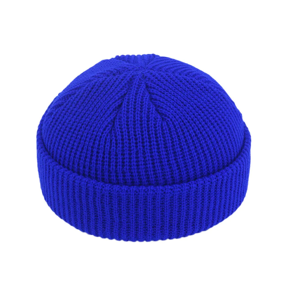 Retro Sailor Knit Beanie - Short Roll-Up Cuff Skull Cap, Unisex - photo 14
