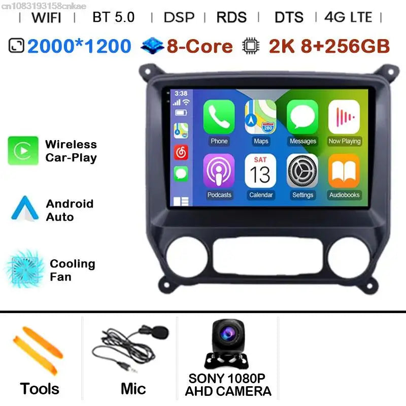 Car Radio Android 15 For Chevrolet Colorado 2014 - 2018 For Silverado GMC Sierra VIA Vtrux Truck 2014 - 2018 Carplay Stereo Auto