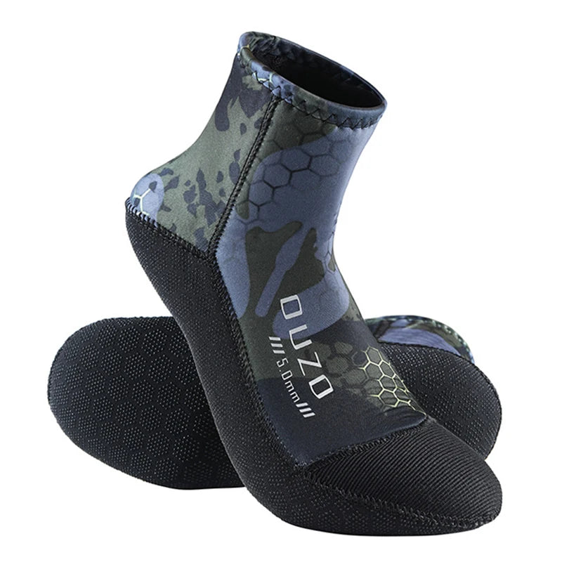 5mm Neoprene Diving Socks — Anti-Slip Surf & Beach Booties for Water Sports