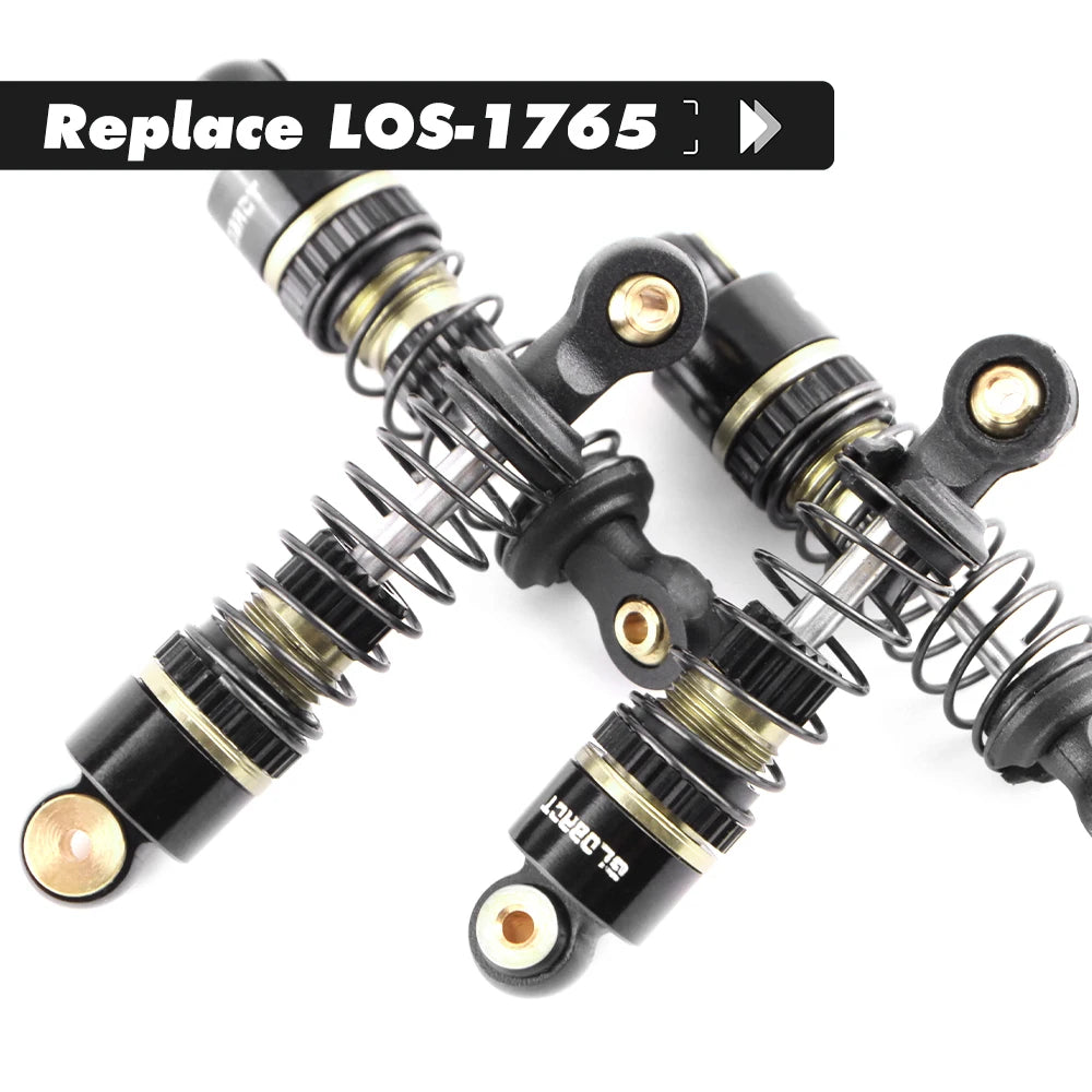 GLOBACT Aluminum F&R Oil Shock Absorber RC Damper for LOSI Micro-B Micro-T 1/24 1/28 RC Race Buggy Upgrade Part (Black Brown)