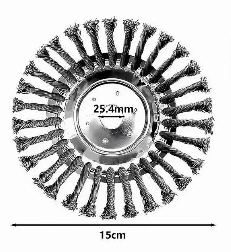 Upgrade 6/8 Inch Weed Brush Cutter Head Lawn Mower Universal Grass Trimmer Head Steel Wire Wheel Brush Garden Trimmer Head