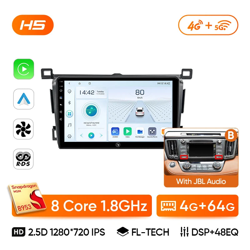 Ainavi Car Radio Multimedia Player For Toyota RAV4 RAV 4 XA40 2013-2019 RHD LHD Android 12 Auto Wireless Carplay Car Stereo DSP