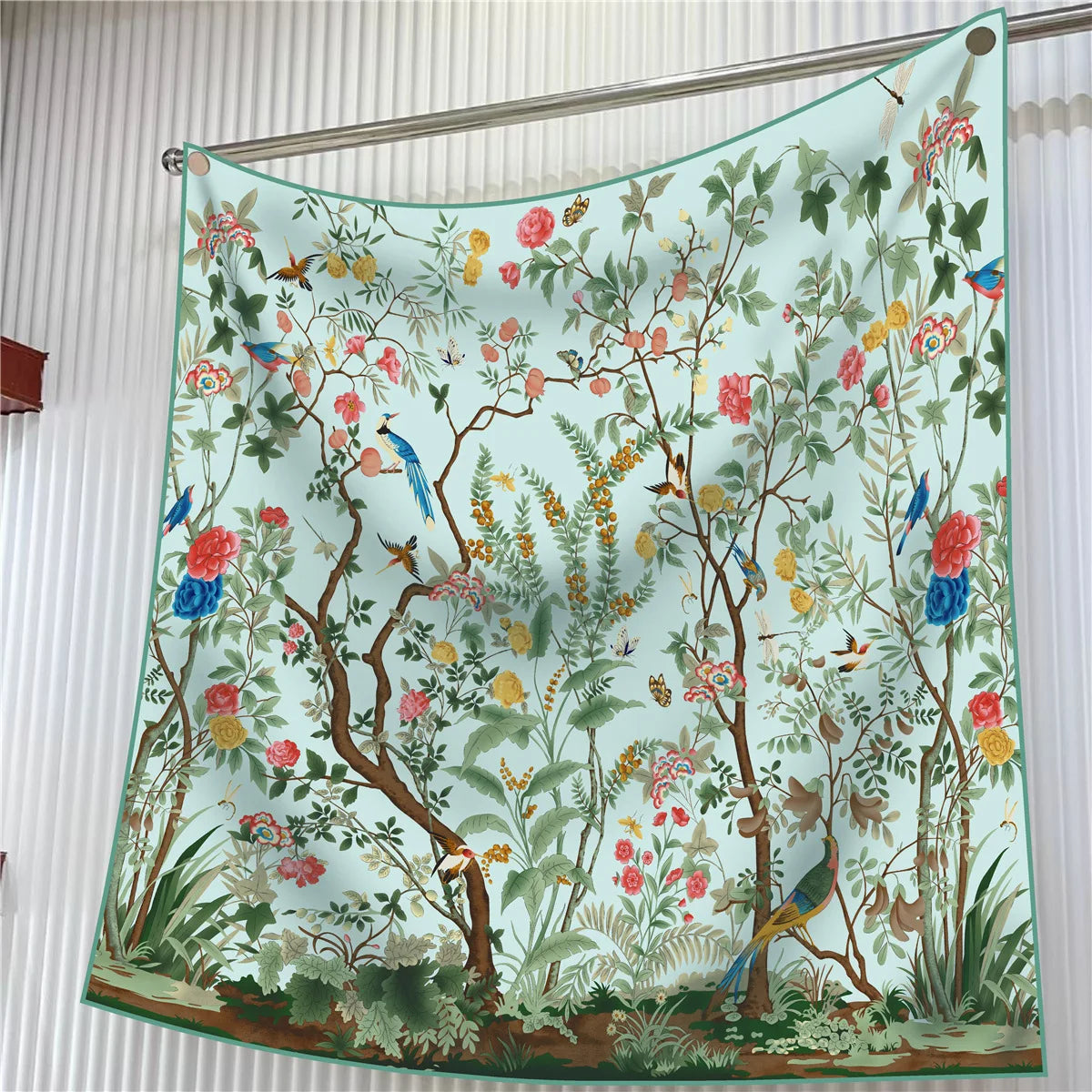 90cm Elegant Floral Silk Scarf for Women - Versatile Fashion Accessory