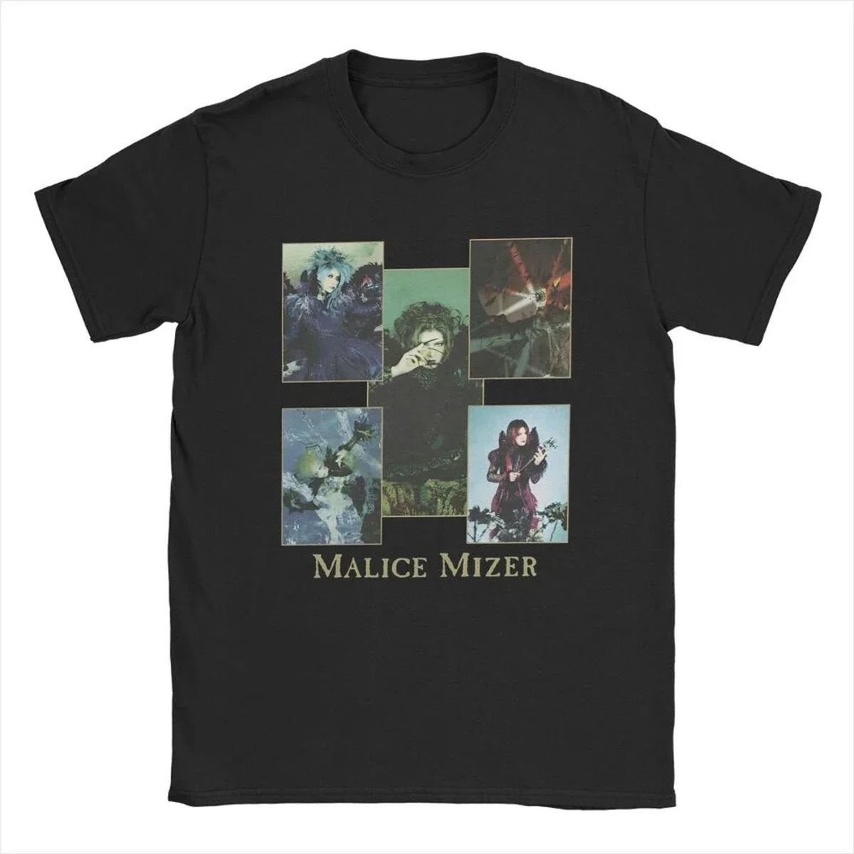 Malice Mizer Band Singer T Shirts Vintage T-Shirts Round Neck Rock Musician Tees Short Sleeve merchandise