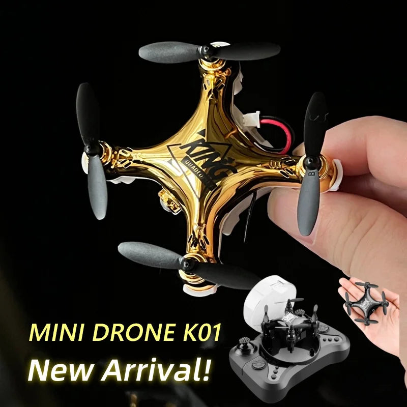 Gold K1 New Mini Drone Remote Control Helicopter - Movie Quality Photography Kids Toy Gift Aircraft