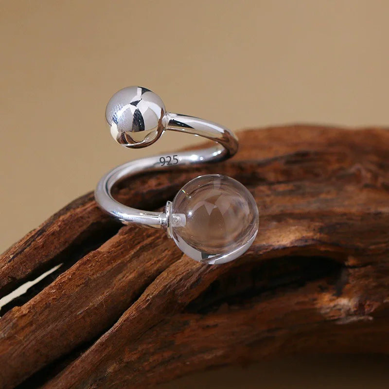 PANJBJ 925 Sterling Silver Hollow Out Rings For Women Three Layered Cross Punk Irregular Vintage Jewelry Gift Dropshipping