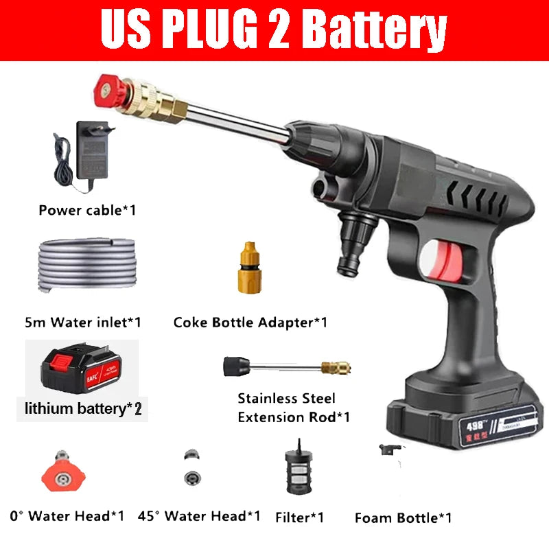 300W Cordless Pressure Washer — 60Bar Foam Car Wash Machine