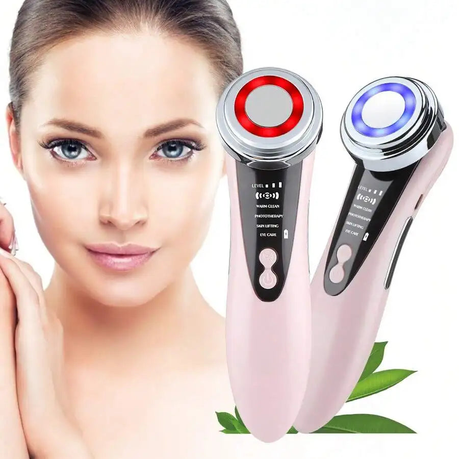 5 In 1 Multifunctional Facial Skin Care Massager Electric Facial Massage Device Color Light Import Instrument Clean Face Skin Re