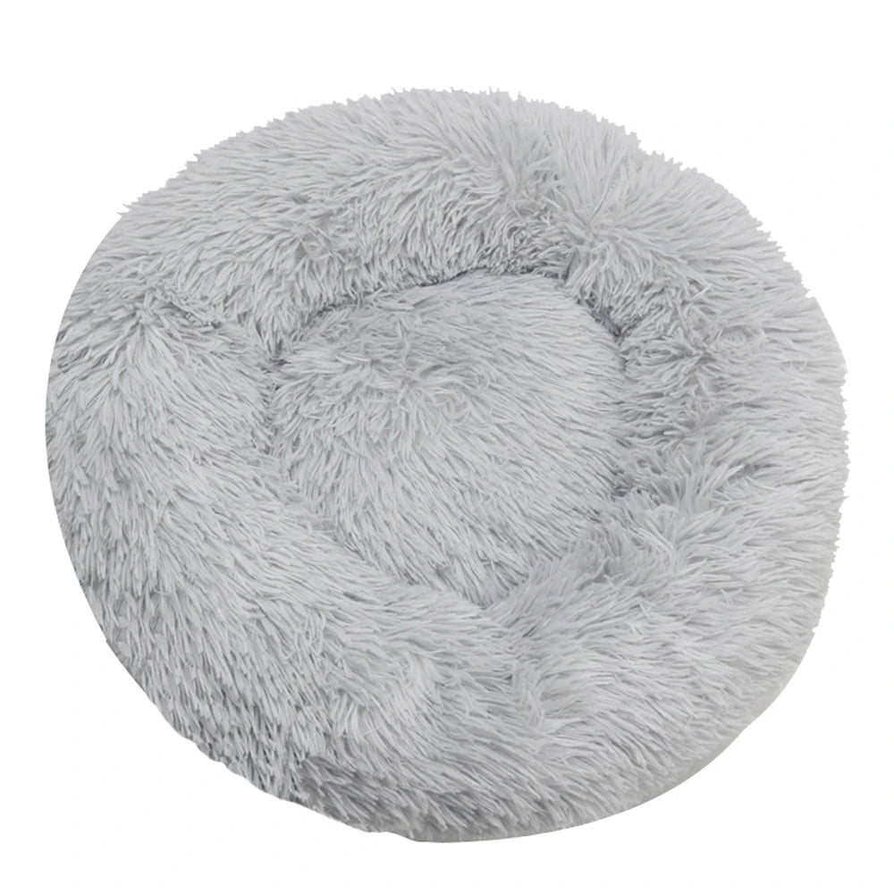 Round Plush Dog Bed - Warm Tie-Dye Nest Bed, 70-90cm - photo 10