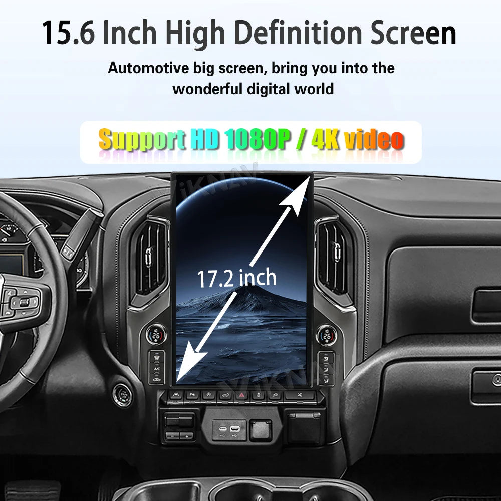 17.2" Android14 Car Radio For GMC Sierra Chevrolet Silverado 2019-2024 Touch Screen With LCD Knob Carplay Android Auto Player
