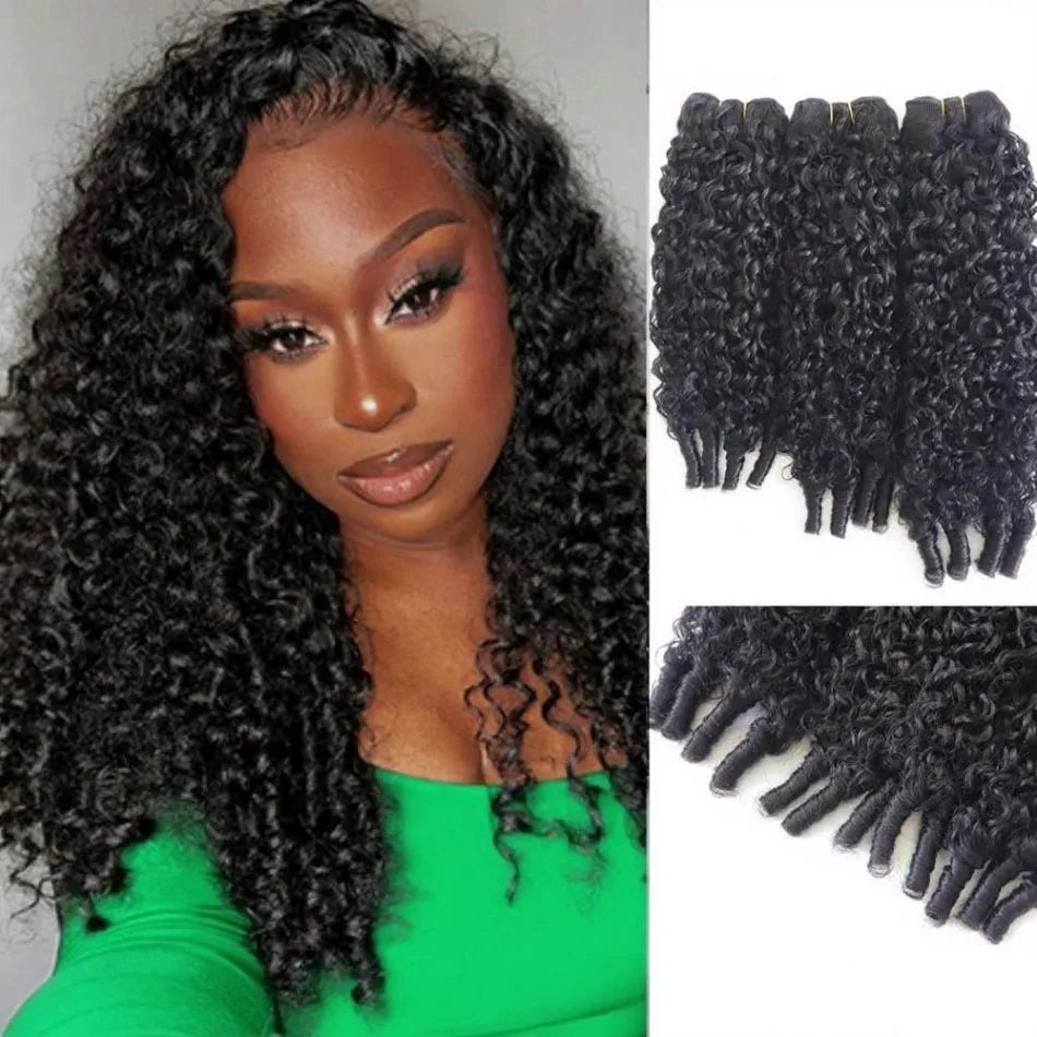 Burmese Curly Human Hair Bundles — 12A Remy Water Wave Weave (12"–40")