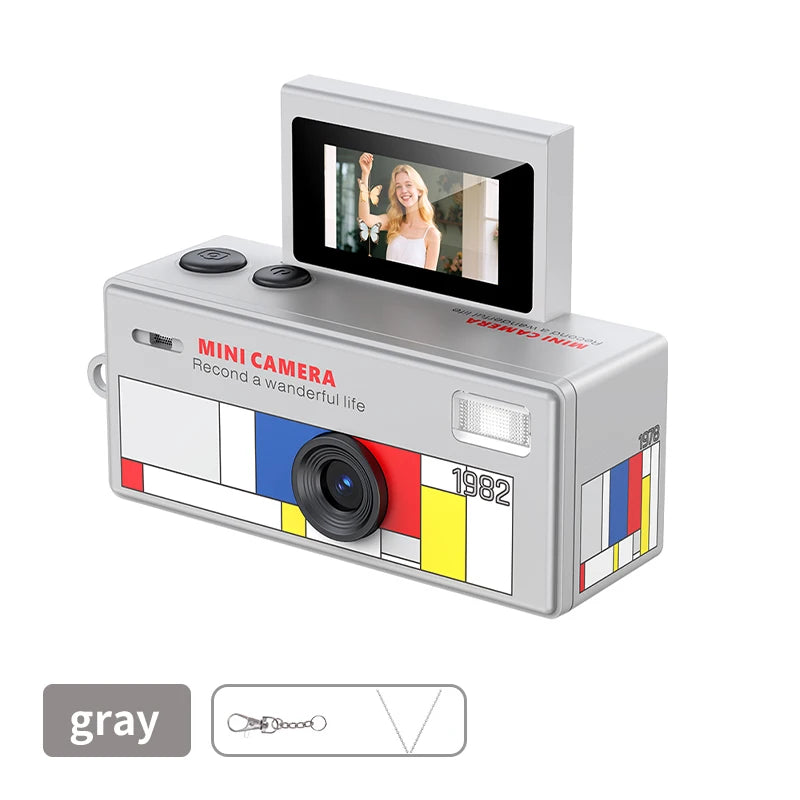 Ourlife Retro Keychain Camera — 180° Flip Screen Mini Camcorder