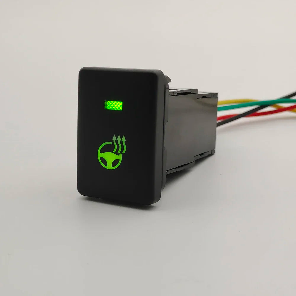 1PC Orange/ Green / Blue LED Light Steering Wheel Heating Control Switch Heated Button For Toyota RAV4 Camry Prius Corolla PRADO