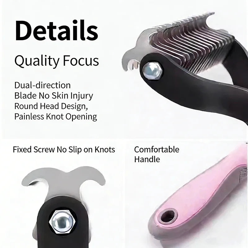 Double-Sided Dog Dematting Comb - Mat & Tangle Removal Tool - photo 4