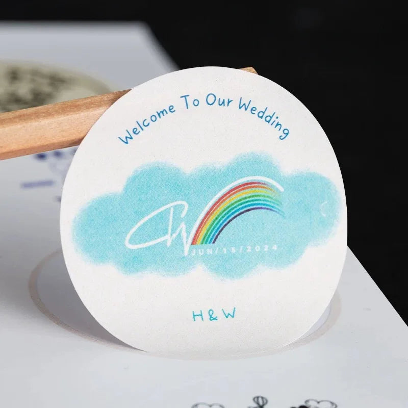 500PCS Custom Stickers and Customized Logo Wedding Baptism Stickers Design Your Own Logo Stickers Personalize Stickers