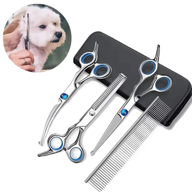 4-Piece Ambidextrous Pet Scissors - Round Safety Head