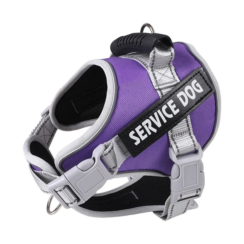 Service Dog Chest Harness No Pull Dog Hook Suitable Large Dog Vest Style Walking Rope Control Dog Strap Accessories Prevent Loss