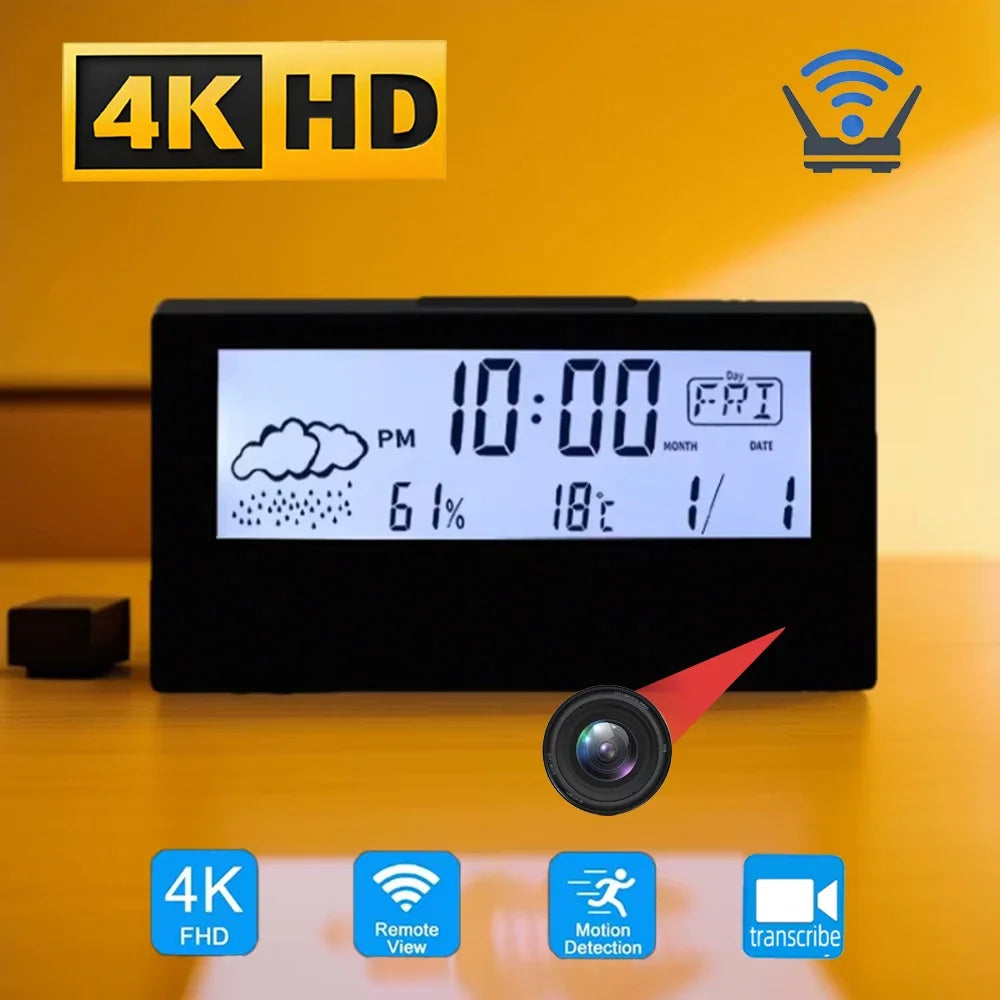 4K Clock Camera — WiFi Home Monitor with Motion Detection