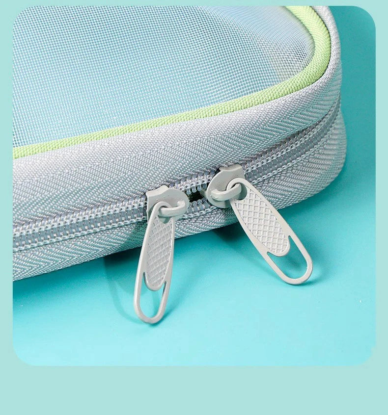 A4 Stationery Storage Bag Double-layer Mesh Zipper Bag Large Capacity Organizer Folders School Office Supplies Stationary Bag