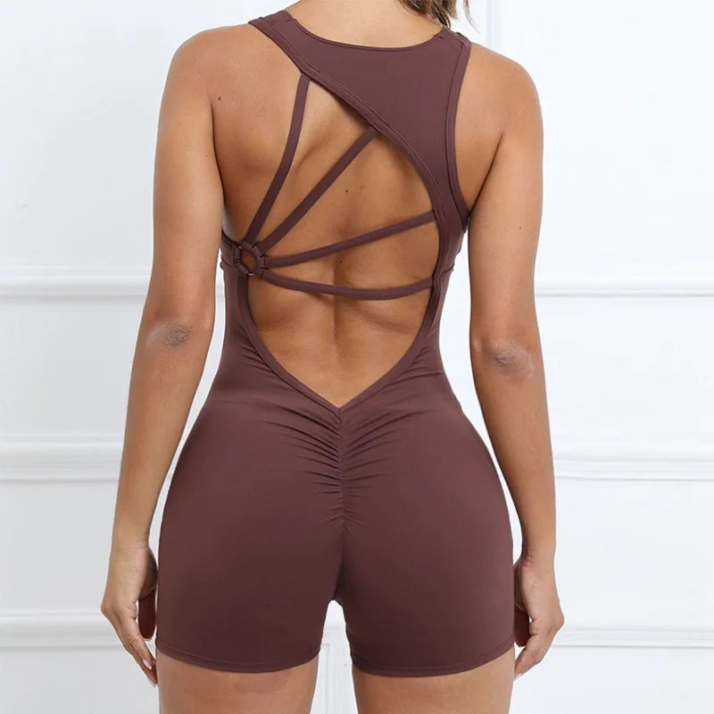 Cloud Rise Open-Back Yoga Jumpsuit — One-Piece Workout Romper