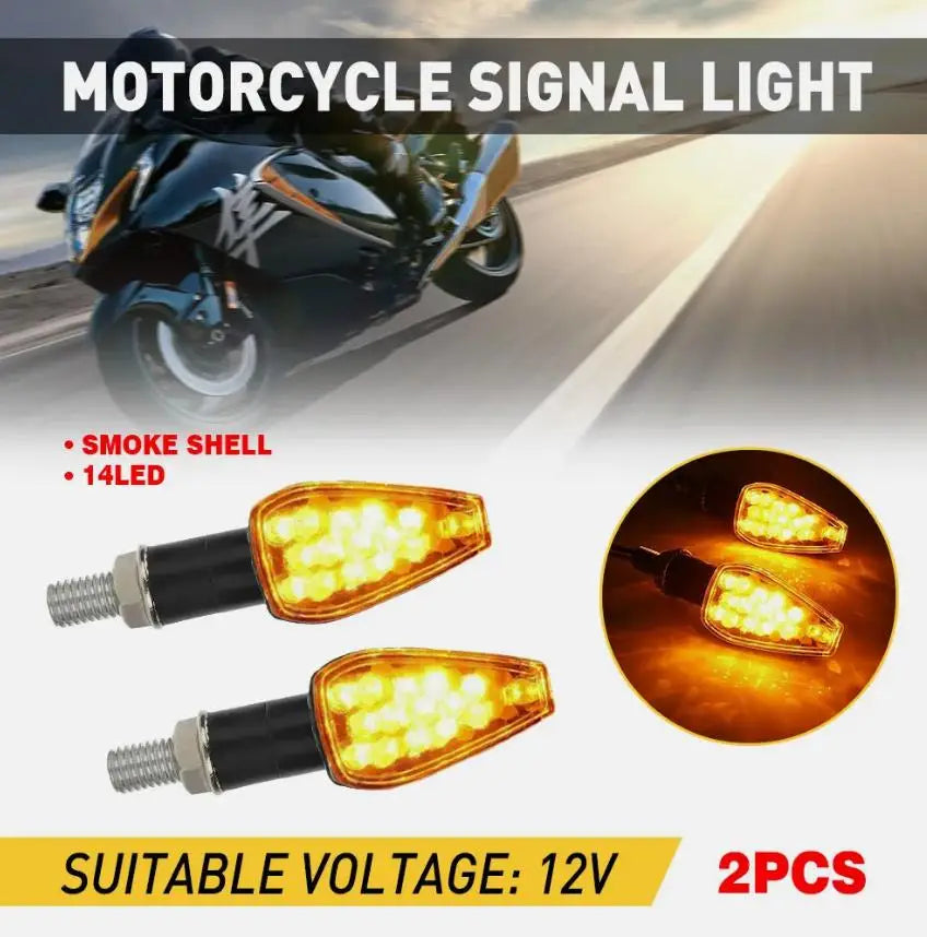 2PCS Universal Motorcycle LED Turn Signals Blinker Light Indicator Amber Lamps Super Bright Waterproof Durable