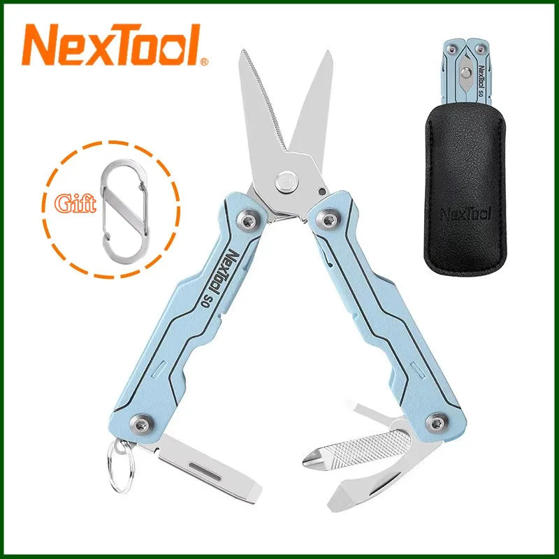 NexTool 8 In 1 Mini Sailor Scissors S0 Micro Keychain Multitool Screwdriver Portable Pocket Folding EDC Tool for Travel
