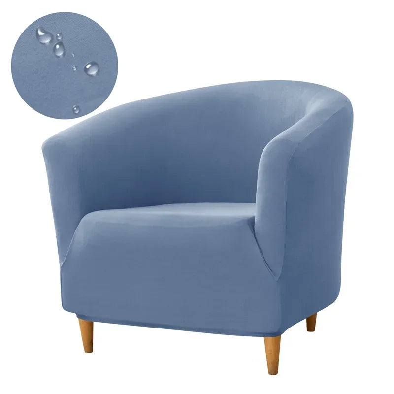 1PC Stretch Club Chair Cover Water Repellent Solid Color Arc Sofa Covers Single Removable Seat Slipcover Hotel Bar Counter Decor