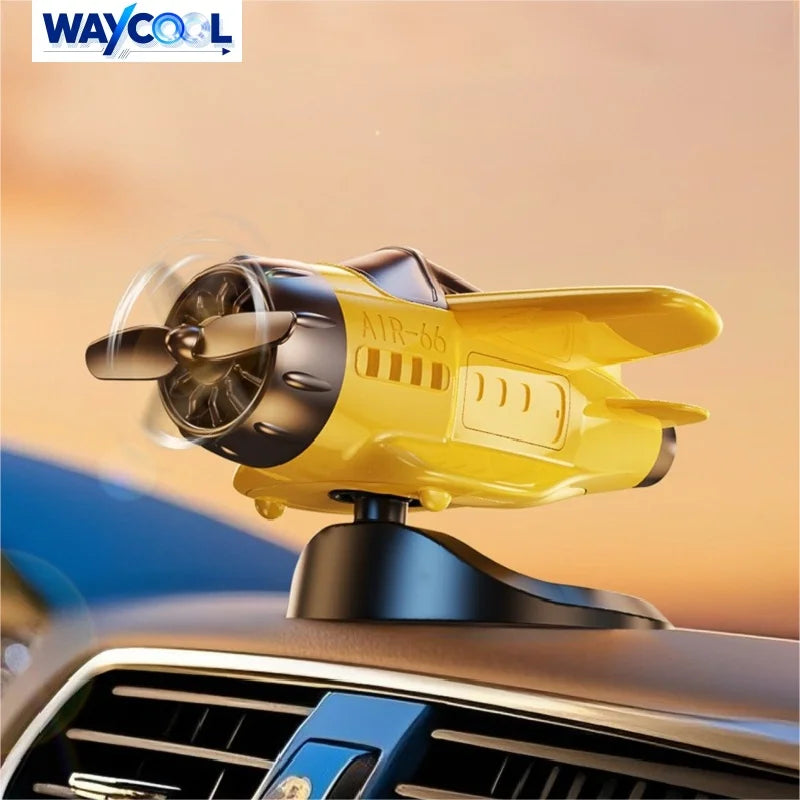 Car Ornament Solar Airplane Ornaments 360 Rotary Car Center Console Powered Aircraft Ornaments Car Interior Decor Accessories