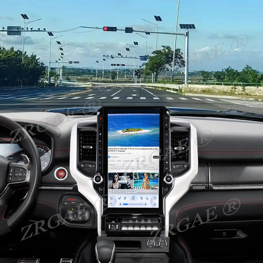 Android 15 Car Radio for Dodge Ram 1500/2500/3500 2019-2023 - 14.5" Tesla-Style Screen
