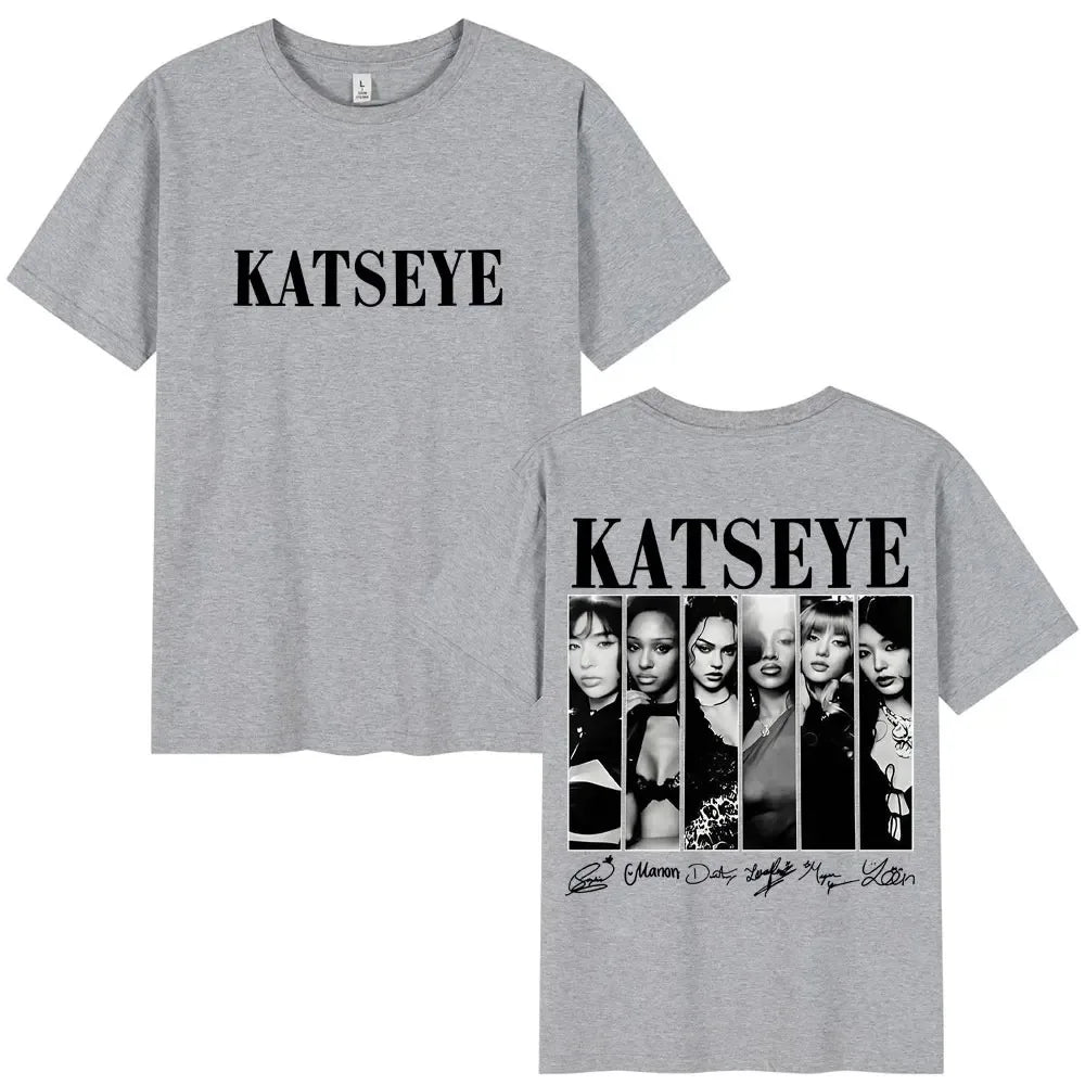 Vintage Korean Style Katseye Graphic T Shirts Kpop Fashion Men Women Popular T-shirt Streetwear Fashion Statement Shirt harajuku