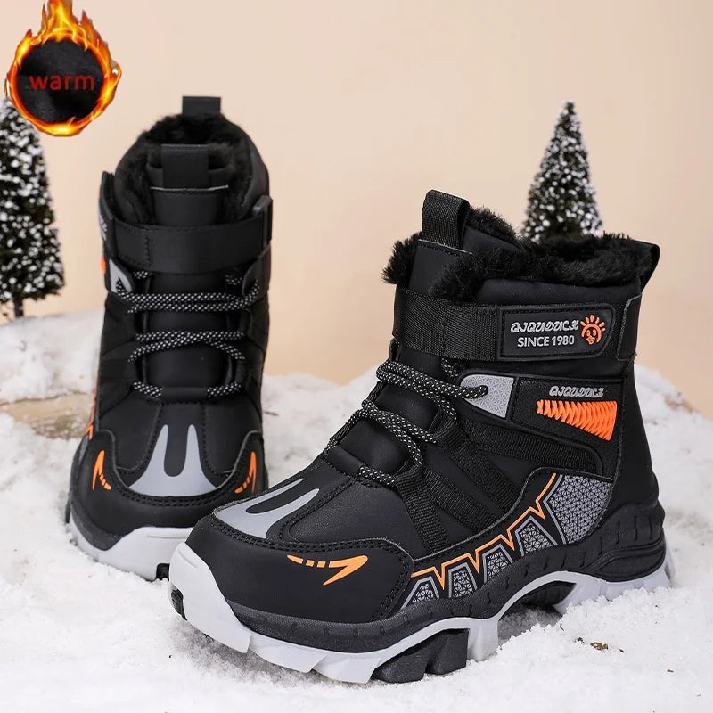 Kids High-Top Snow Boots - Plush Lined Anti-Slip Hiking Boots - photo 4
