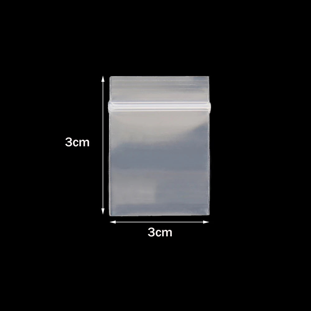 100pcs Mini Plastic Storage Bags Resealable Self Sealing Zipper Clear Plastic Pouch For Small Business Jewelry Storage Packaging