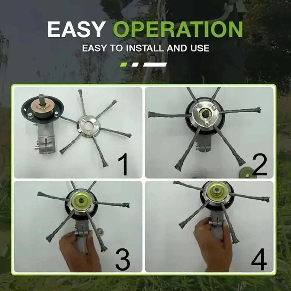 1Pcs 6 inch Universal Weed Brush Head Steel Wire Wheel Grass Trimmer Head Removal Moss Rust Lawn Mower Grass Trimmer Heads