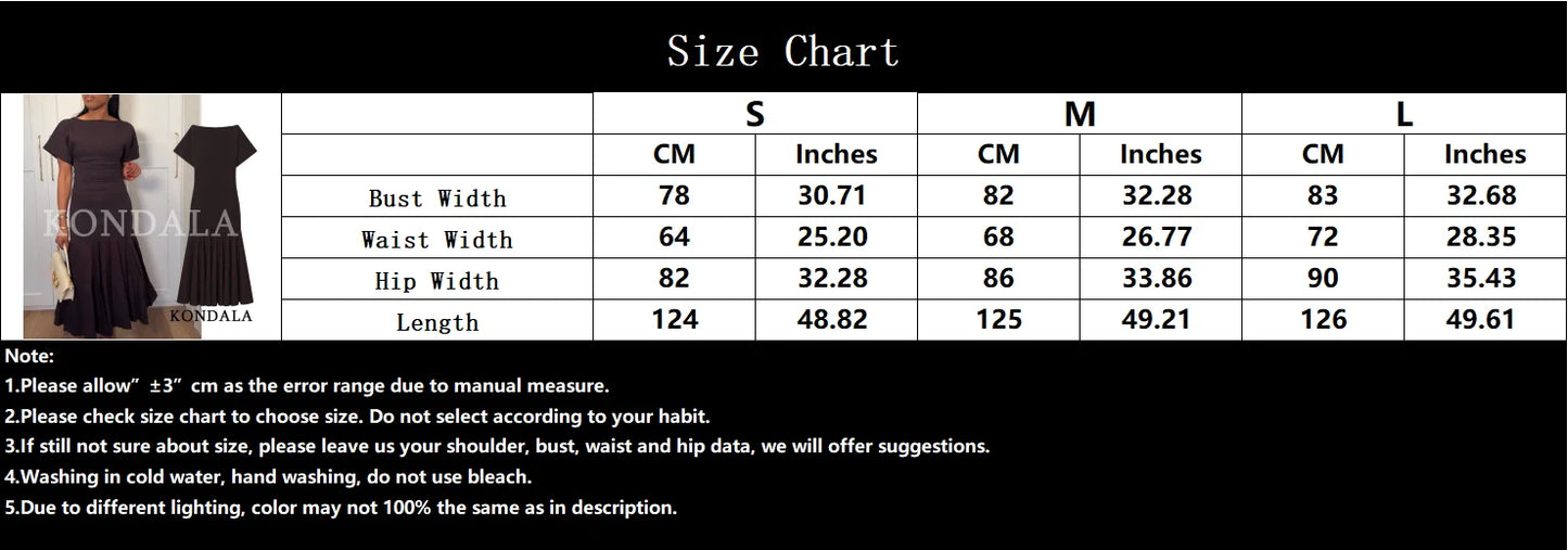KONDALA Women's Vintage Boat Collar Pleated Slim Dress – Elegant Casual Splicing Maxi Dress 2026