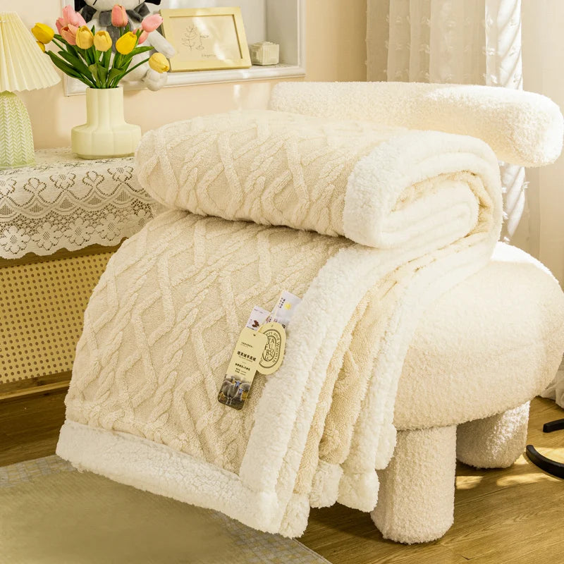 Cozy Coral Fleece Winter Throw Blanket - Soft & Plush