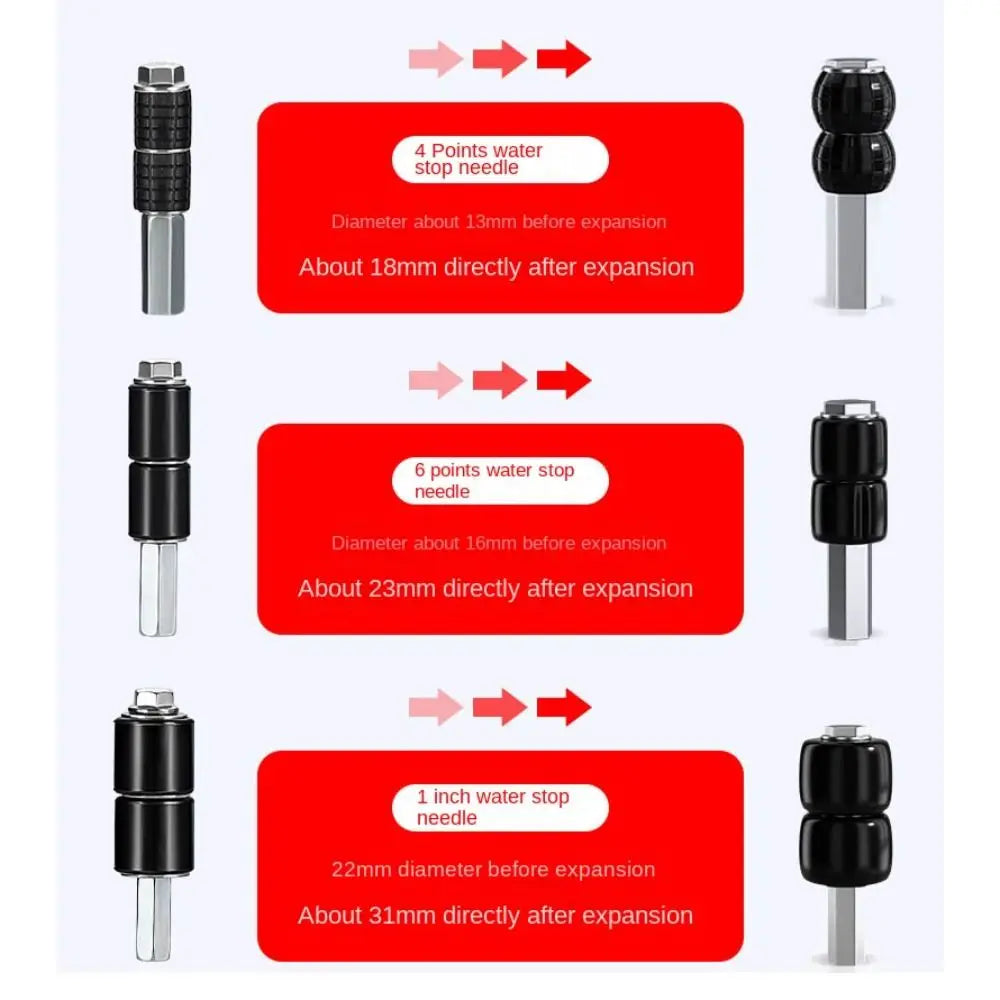 Universal Metal Hot-melt Water Stop Pin 20/25/32 Rubber Water Stop Needle Plugging Kitchen Repair Plumbing Tool Set PPR Pipe